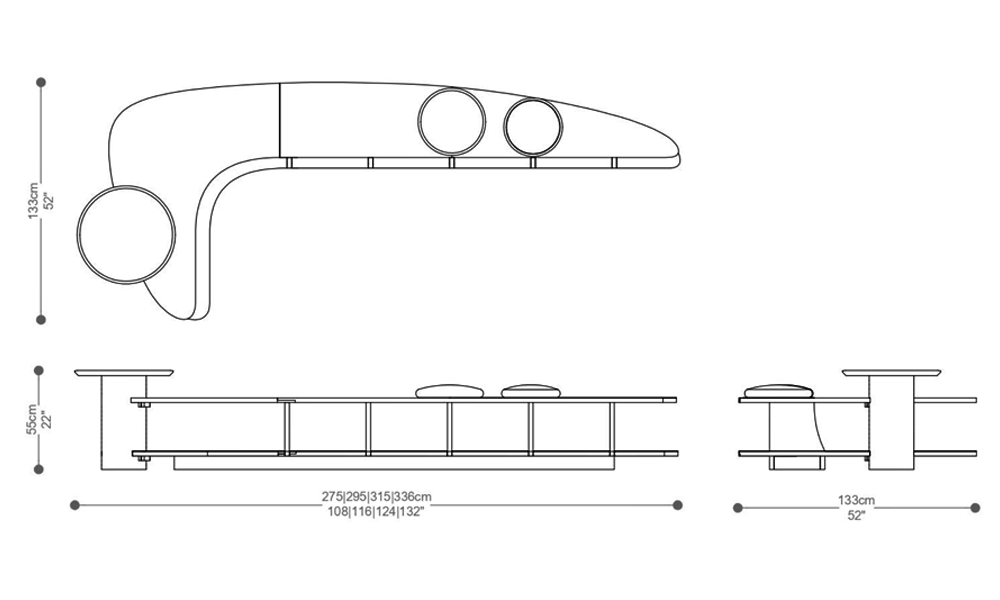 Image of the main dimensions of the product